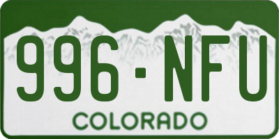 CO license plate 996NFU