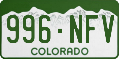 CO license plate 996NFV