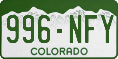CO license plate 996NFY