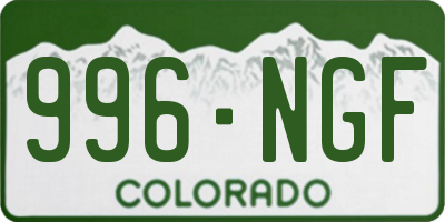 CO license plate 996NGF