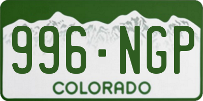 CO license plate 996NGP