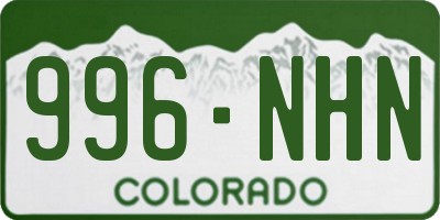 CO license plate 996NHN
