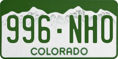CO license plate 996NHO