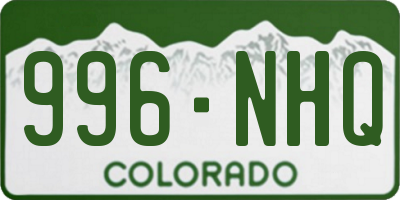 CO license plate 996NHQ