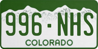 CO license plate 996NHS