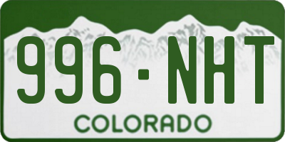 CO license plate 996NHT
