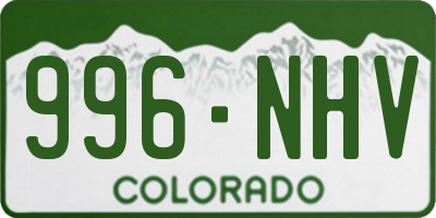 CO license plate 996NHV