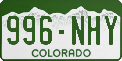 CO license plate 996NHY