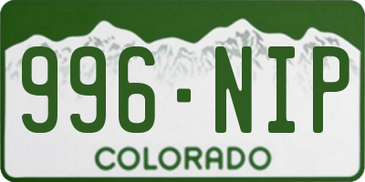 CO license plate 996NIP