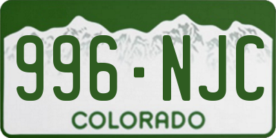 CO license plate 996NJC