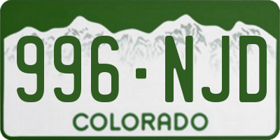 CO license plate 996NJD