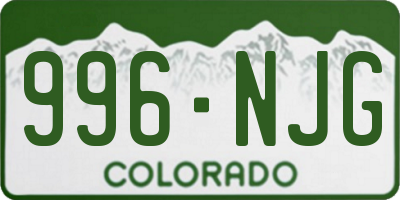 CO license plate 996NJG