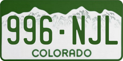 CO license plate 996NJL