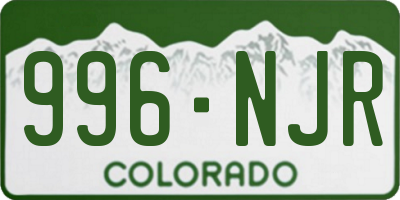 CO license plate 996NJR