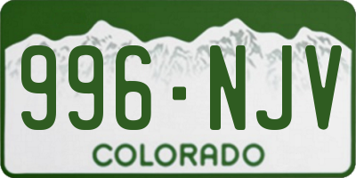 CO license plate 996NJV