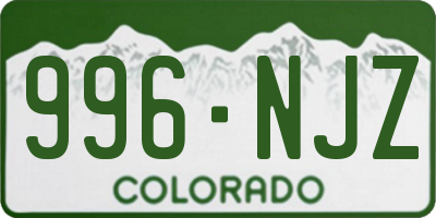 CO license plate 996NJZ