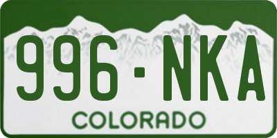 CO license plate 996NKA