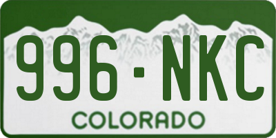 CO license plate 996NKC