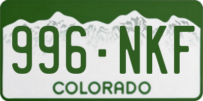 CO license plate 996NKF