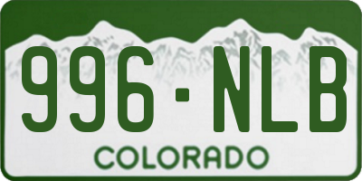 CO license plate 996NLB