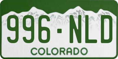 CO license plate 996NLD