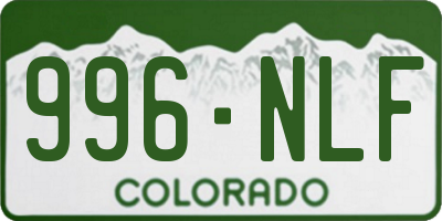CO license plate 996NLF