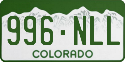 CO license plate 996NLL