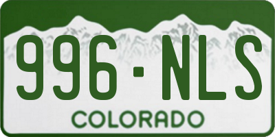 CO license plate 996NLS