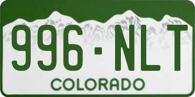 CO license plate 996NLT