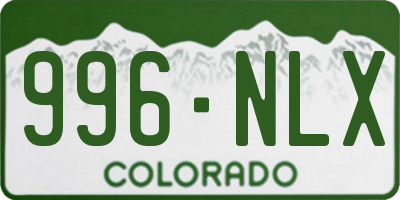 CO license plate 996NLX