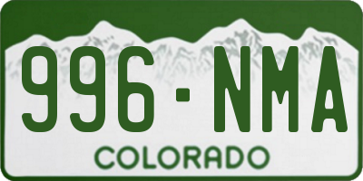 CO license plate 996NMA