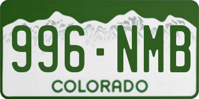 CO license plate 996NMB