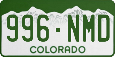 CO license plate 996NMD
