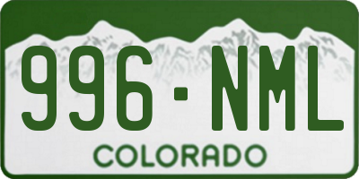 CO license plate 996NML