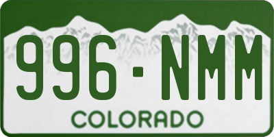 CO license plate 996NMM