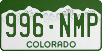 CO license plate 996NMP