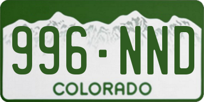 CO license plate 996NND