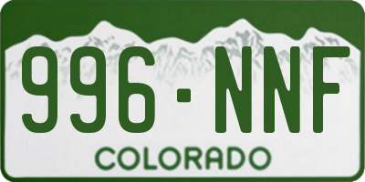 CO license plate 996NNF