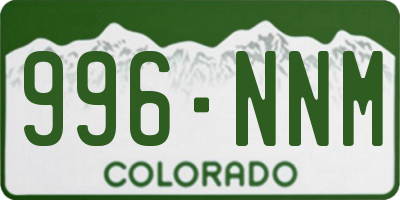 CO license plate 996NNM