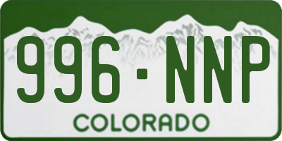 CO license plate 996NNP