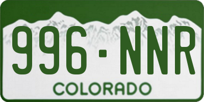 CO license plate 996NNR