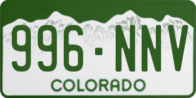 CO license plate 996NNV