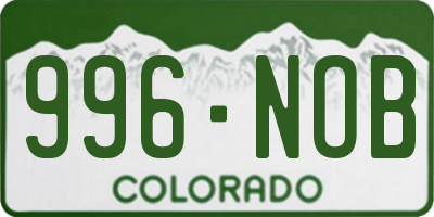 CO license plate 996NOB