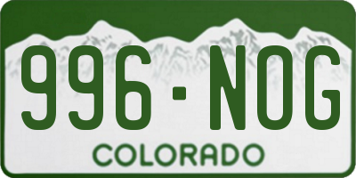 CO license plate 996NOG