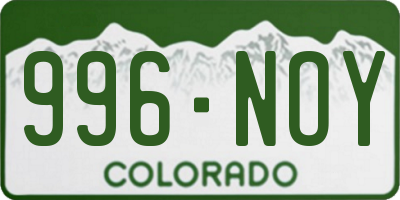 CO license plate 996NOY