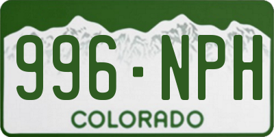 CO license plate 996NPH
