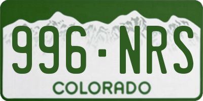 CO license plate 996NRS