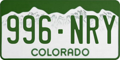 CO license plate 996NRY