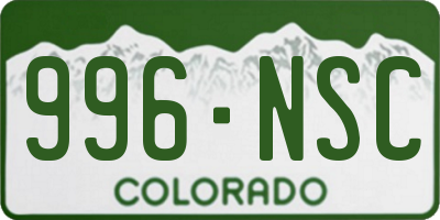CO license plate 996NSC