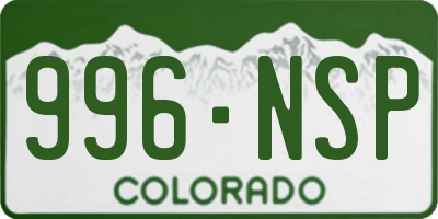 CO license plate 996NSP